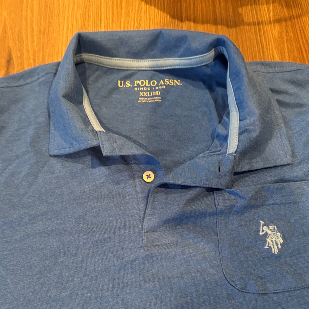U.S. Polo Assn. Men's Heather Blue Polo Shirt